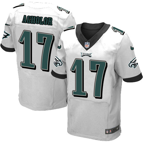 Men's Elite Nelson Agholor Nike Jersey White Road - #17 NFL Philadelphia Eagles